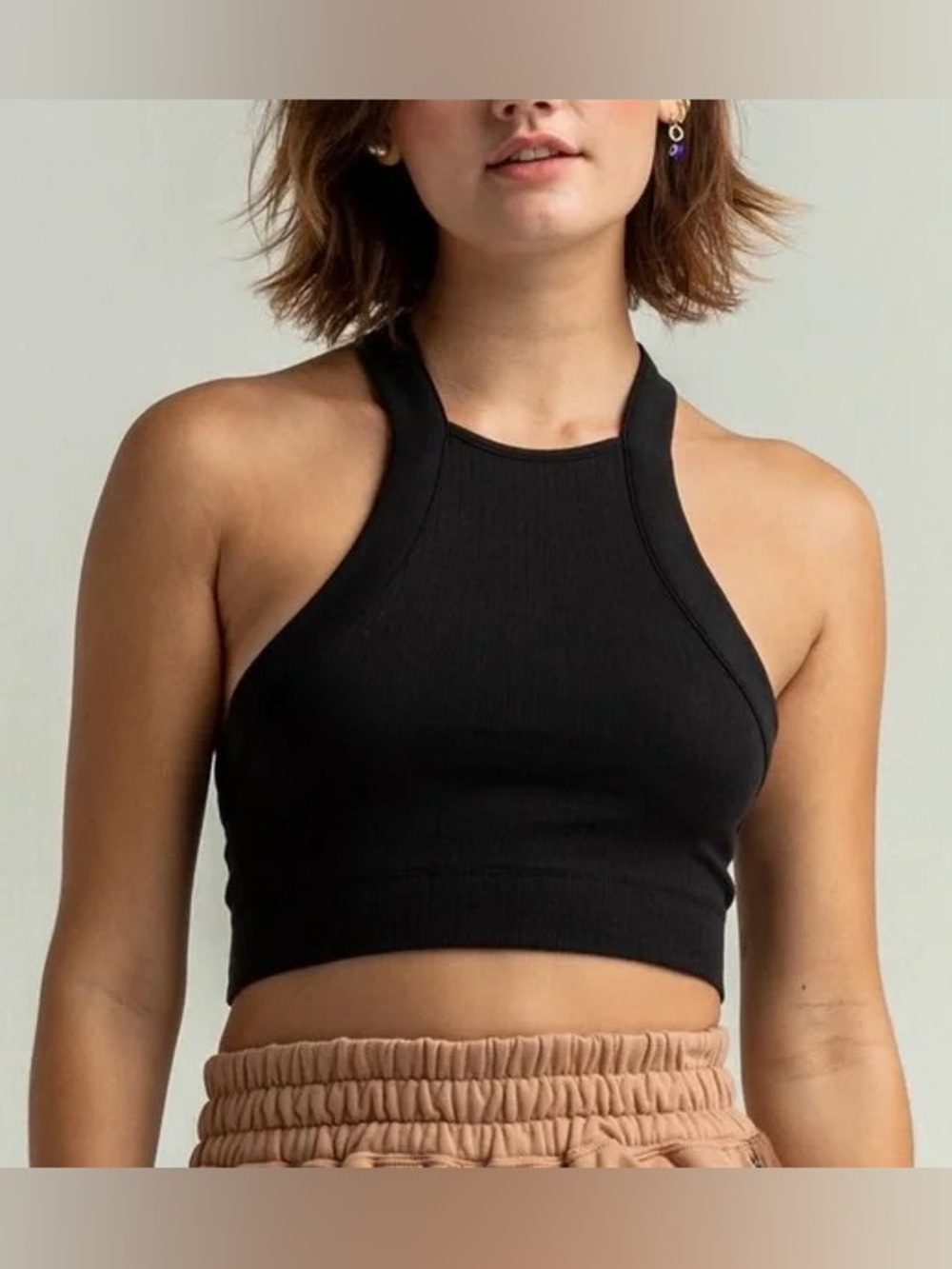 Free People Cropped Tank Size XS Black